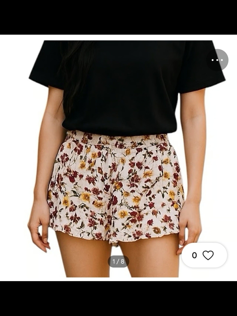 Floral Elastic Waist Women’s Shorts - Cream Floral